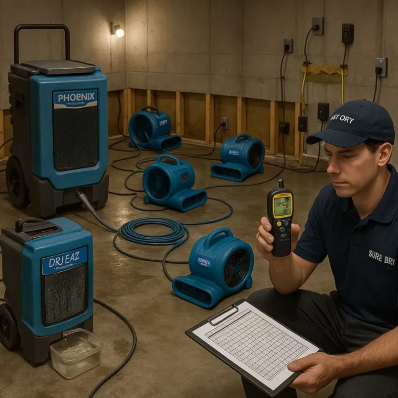 Structural Drying and Dehumidification process in Sparks, TX